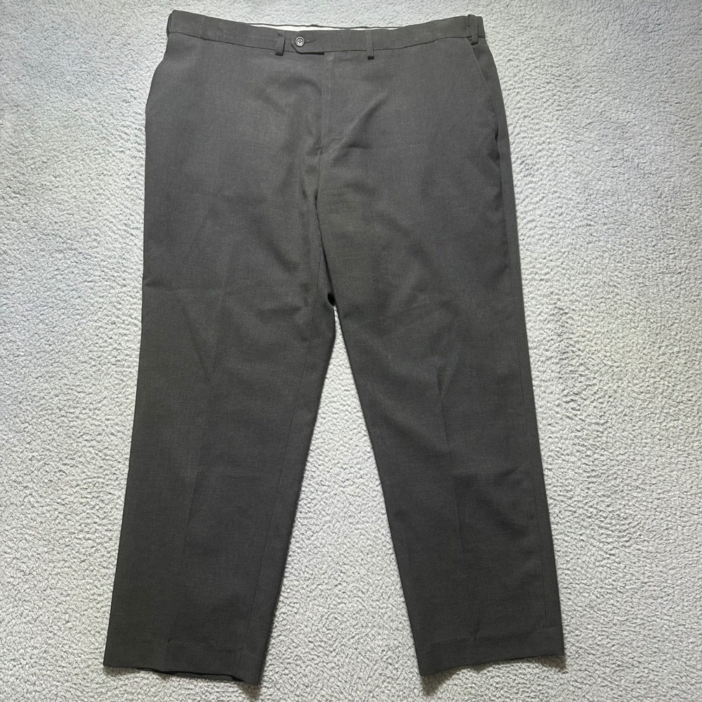 Chaps Total Comfort Mens Dress Pants‎ 40W x 30L Dark Gray Charcoal Flat Front